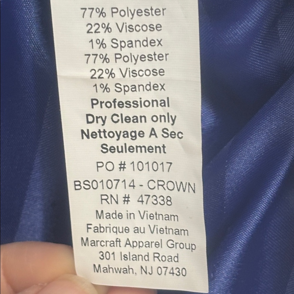 NWT Ben Sherman Mens Navy Blue Plaid Blazer Sport Coat Size 44R - Picture 15 of 16